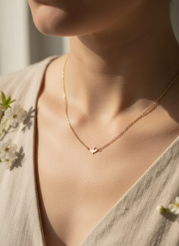 AI-generated lifestyle photo of a necklace