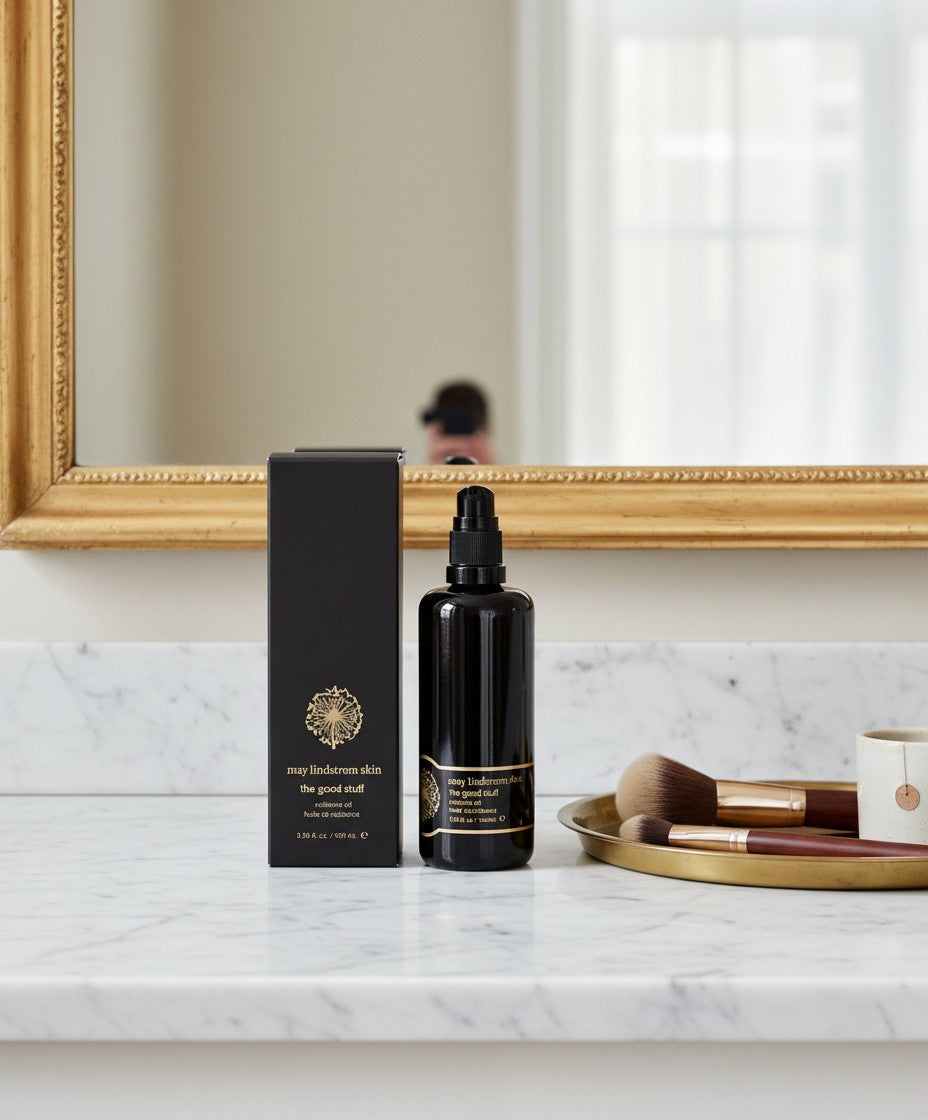 AI-generated lifestyle photo of a skincare product